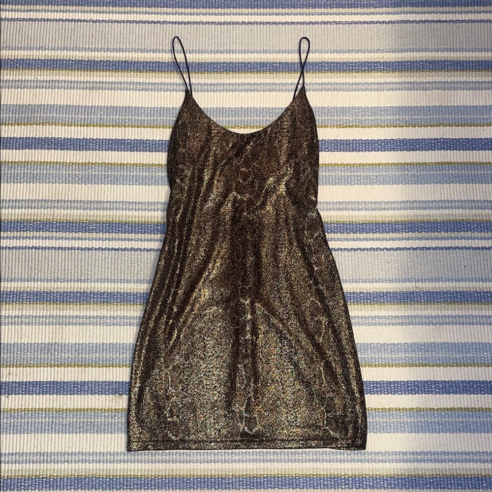 Alice + Olivia Metallic Snake Skin Mini Dress